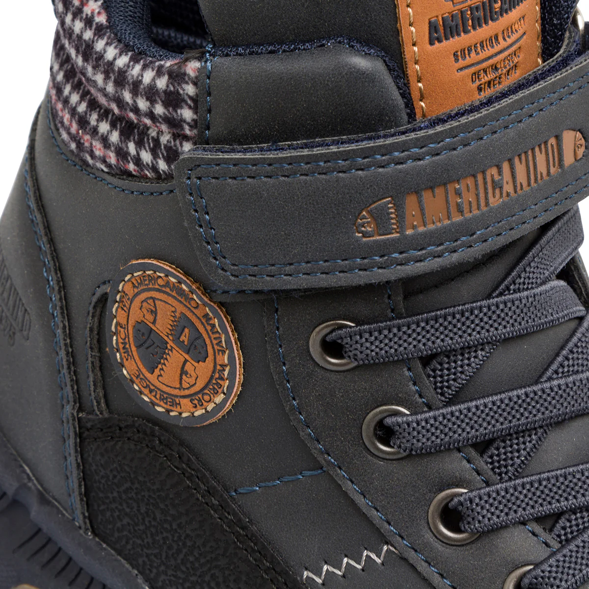Scarponcini da bambino Americanino blu con logo - Image 6