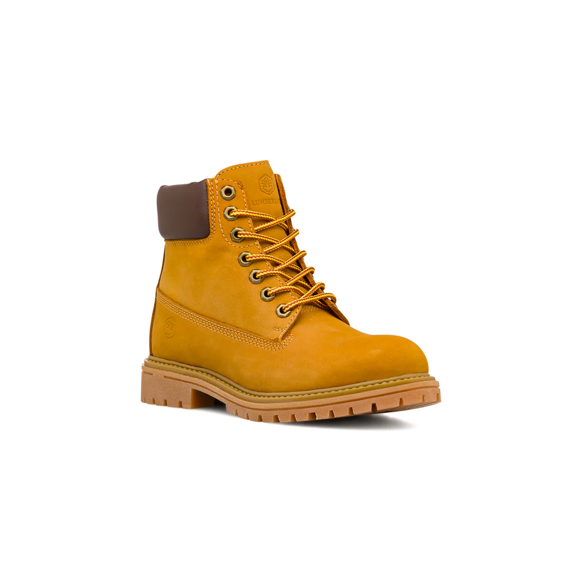 Scarponcini da donna ocra con logo Lumberjack River