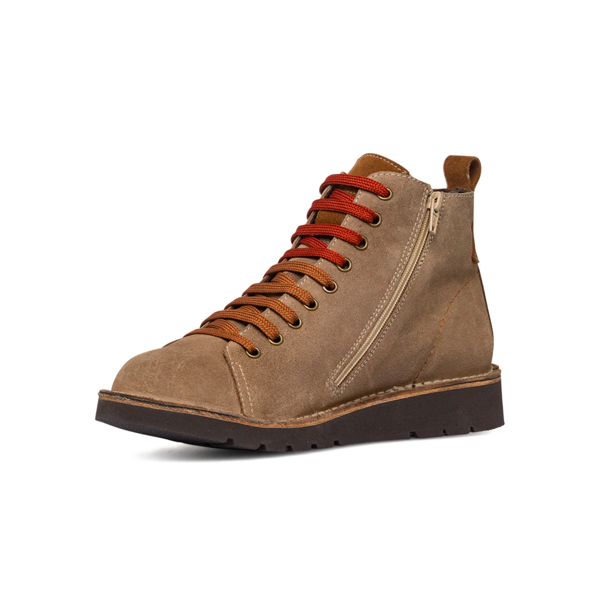Sneakers alte da uomo taupe in pelle scamosciata Primopiano - Image 4