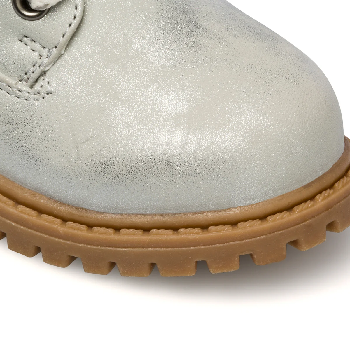 Scarponcini grigio metallizzato da bambina con pelliccia 10 Baci - Image 6