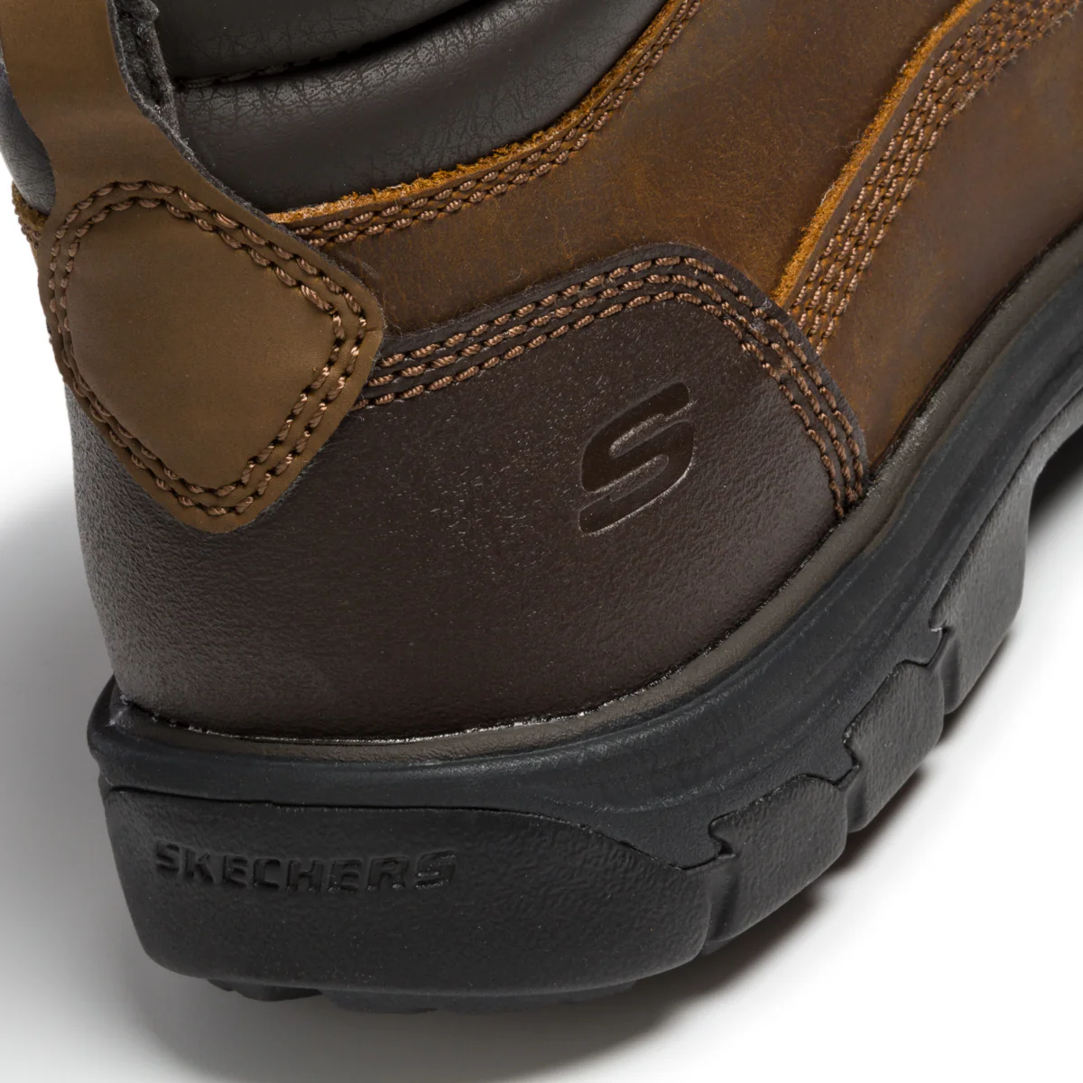Scarponcini marroni in pelle con occhielli in metallo e colletto imbottito Skechers - Image 7