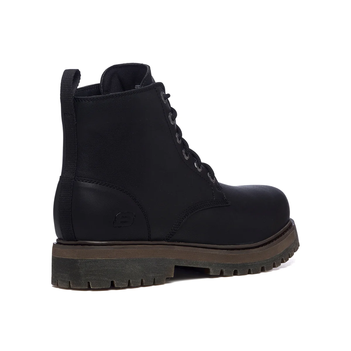 Scarponcini neri in pelle con patch logo Skechers - Image 3
