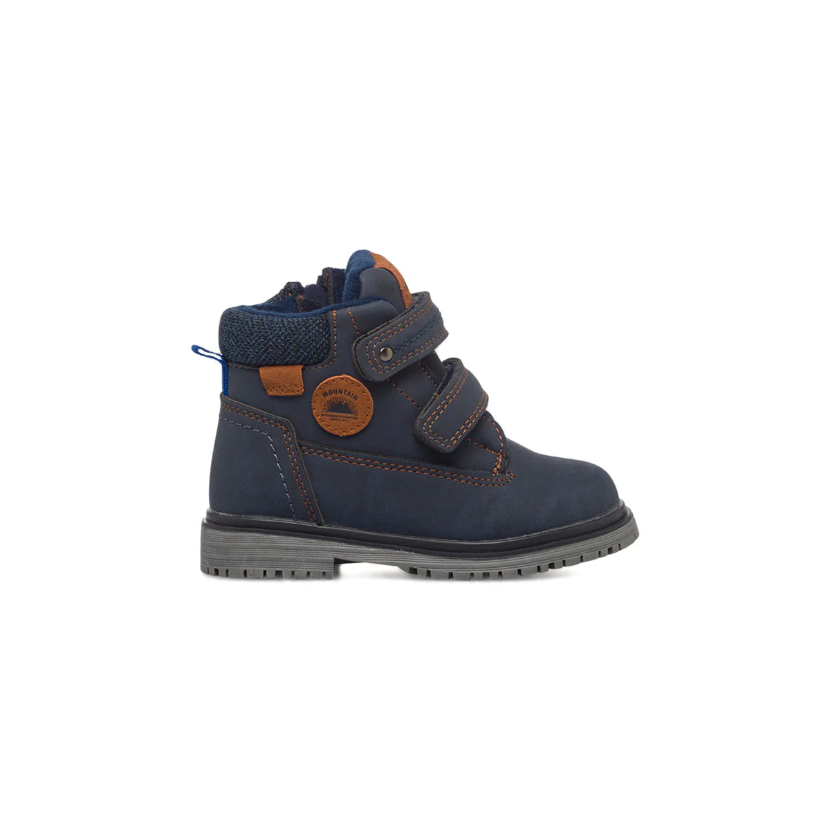 Scarponcini primi passi blu da bambino con chiusura in velcro Birilli&Monelli