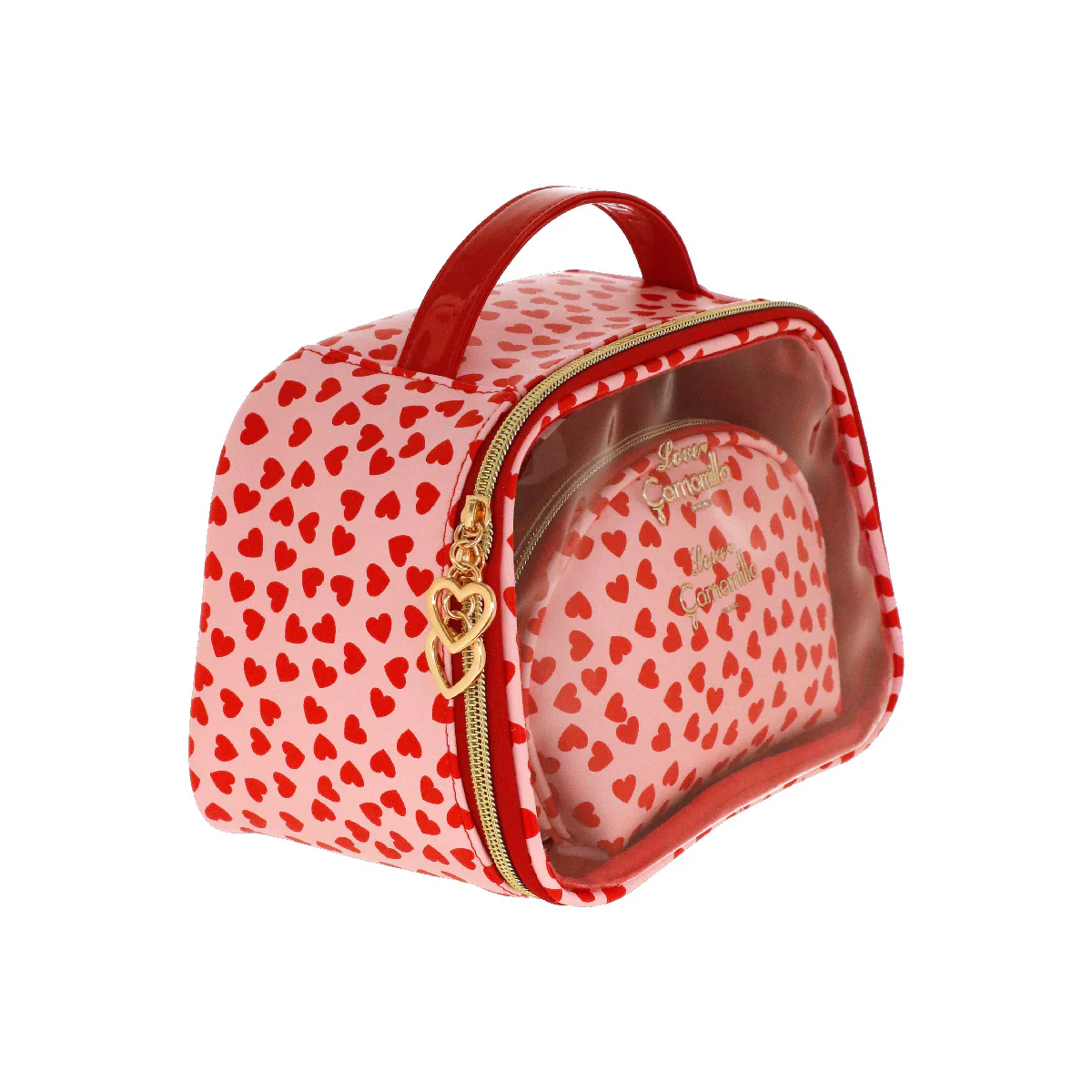 Set beauty case rosa con cuori da Donna Camomilla Milano - Image 3