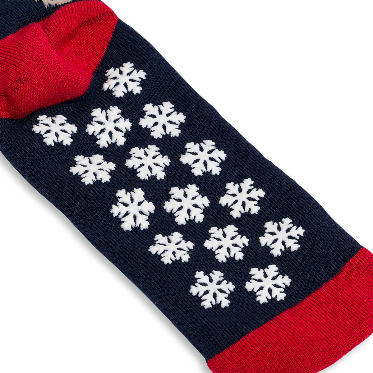 Set da 2 paia di calzini antiscivolo natalizi blu e rossi da donna con ricamo Fiocchi di Neve - Image 8