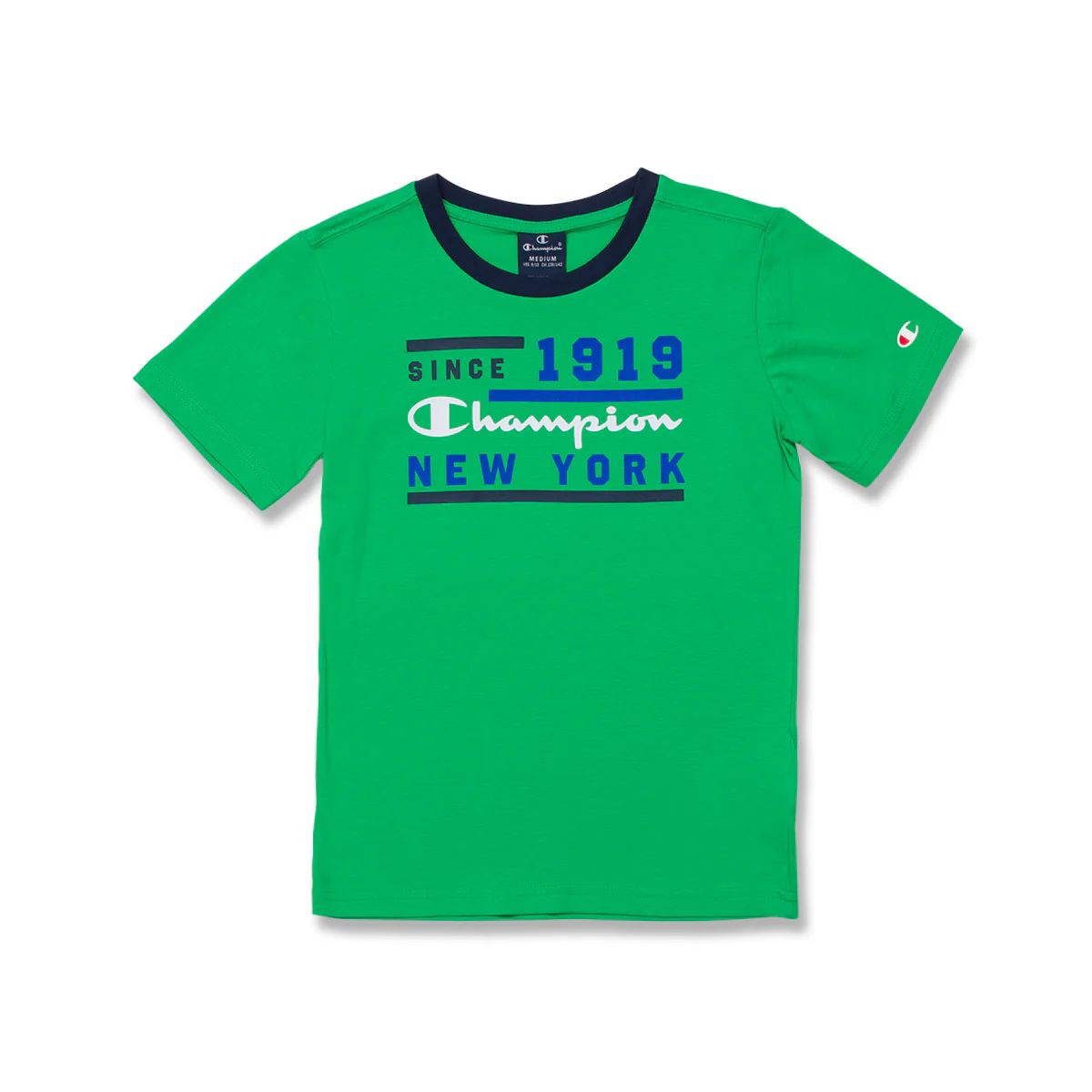Set da bambino con t-shirt verde e pantaloncini blu Champion - Image 2