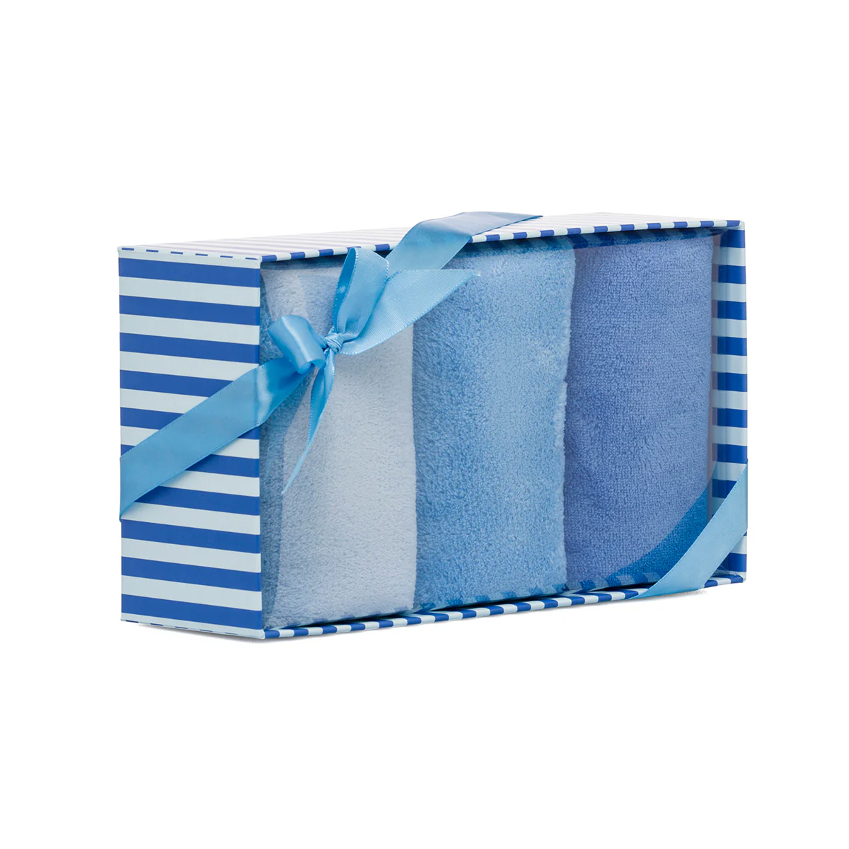 Set di tre asciugamani piccoli blu Camomilla Milano