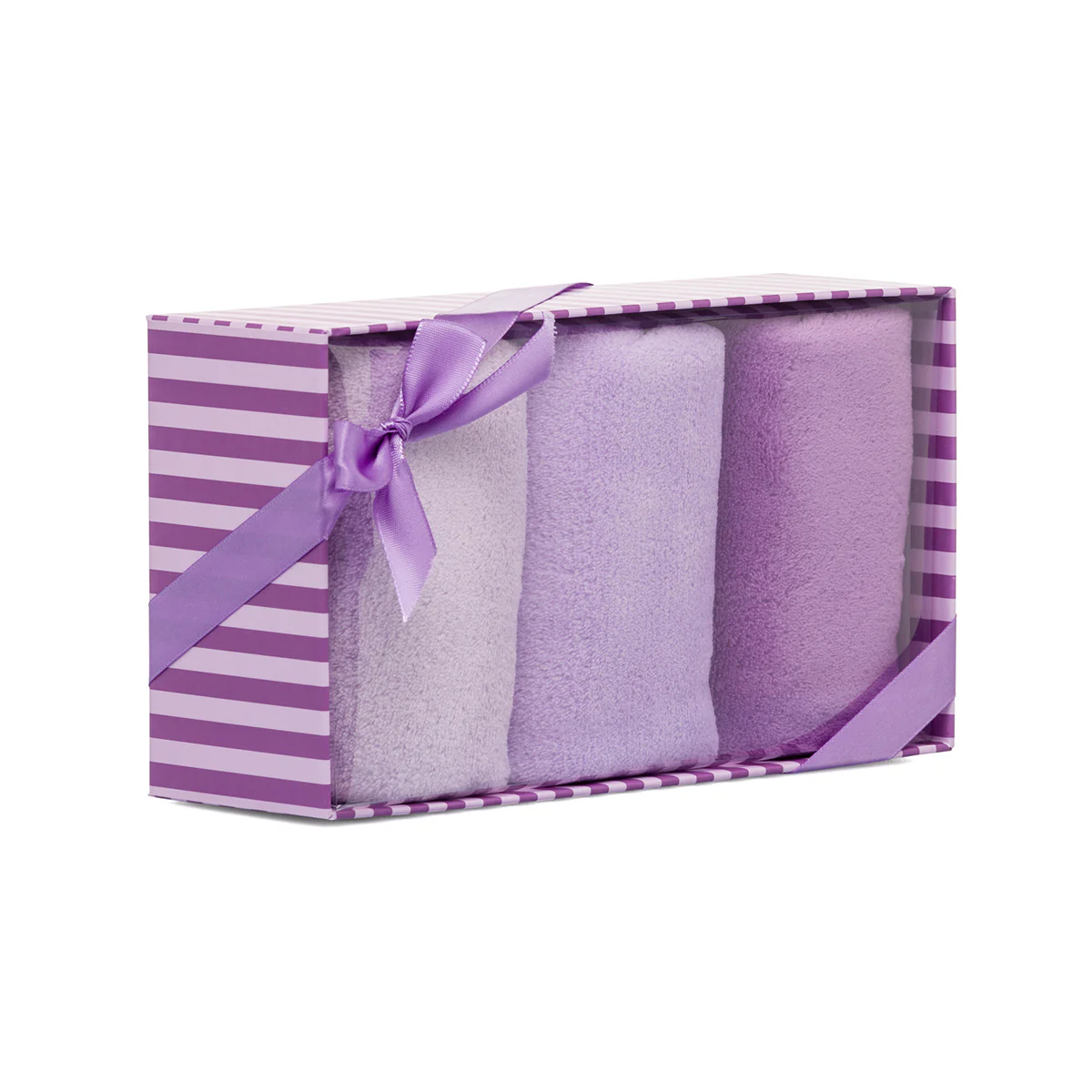 Set di tre asciugamani piccoli viola Camomilla Milano