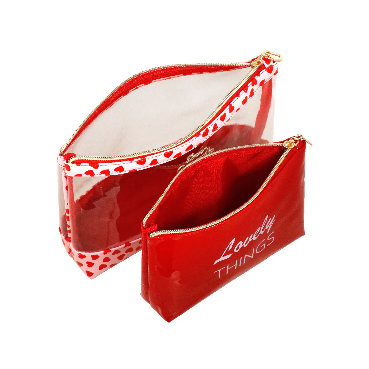 Set due Trousse da Donna rosa con cuori Camomilla Milano - Image 4