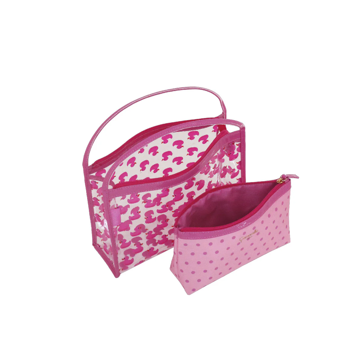 Set Necessaire fuxia da Donna con stampa anatre Camomilla Milano - Image 5