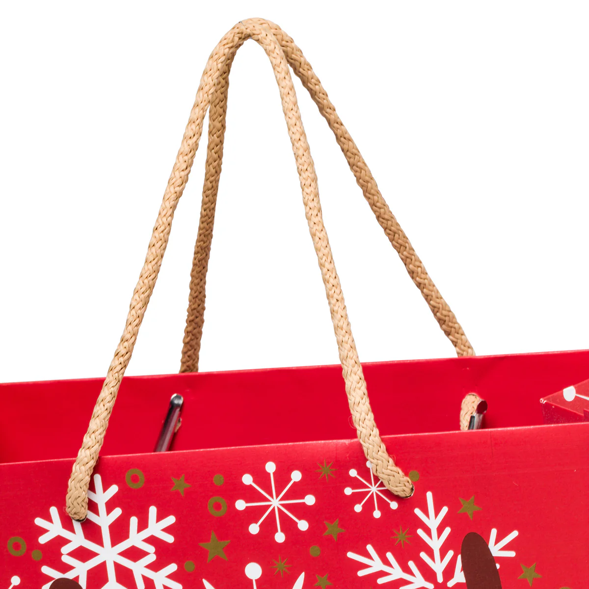 Shopper natalizia rossa media in carta - Image 4