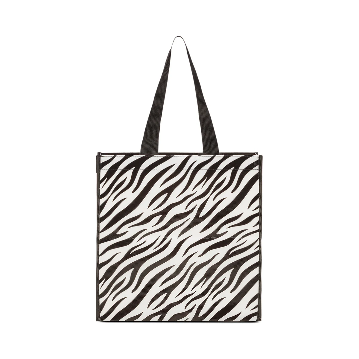 Shopper piccola animalier nera con fantasia zebrata