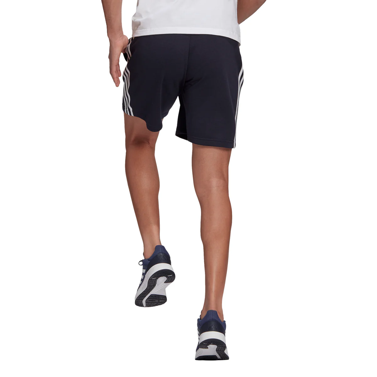 Shorts blu adidas Essentials French Terry 3-Stripes - Image 3