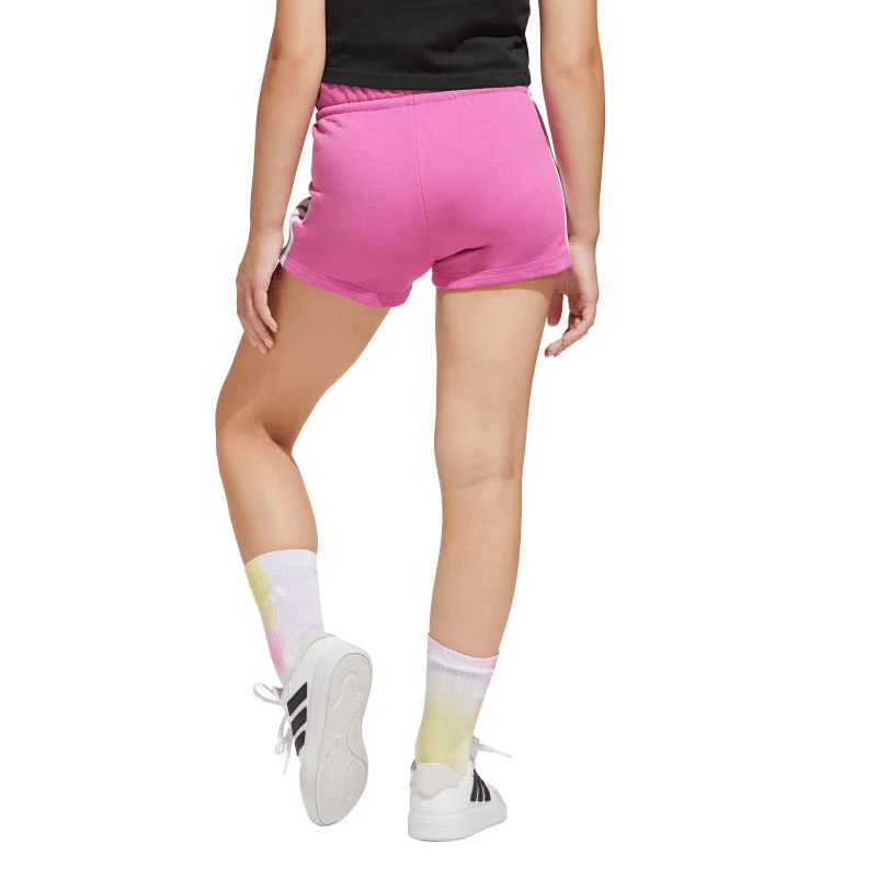Shorts in cotone fucsia da Bambina con bande laterali adidas - Image 2