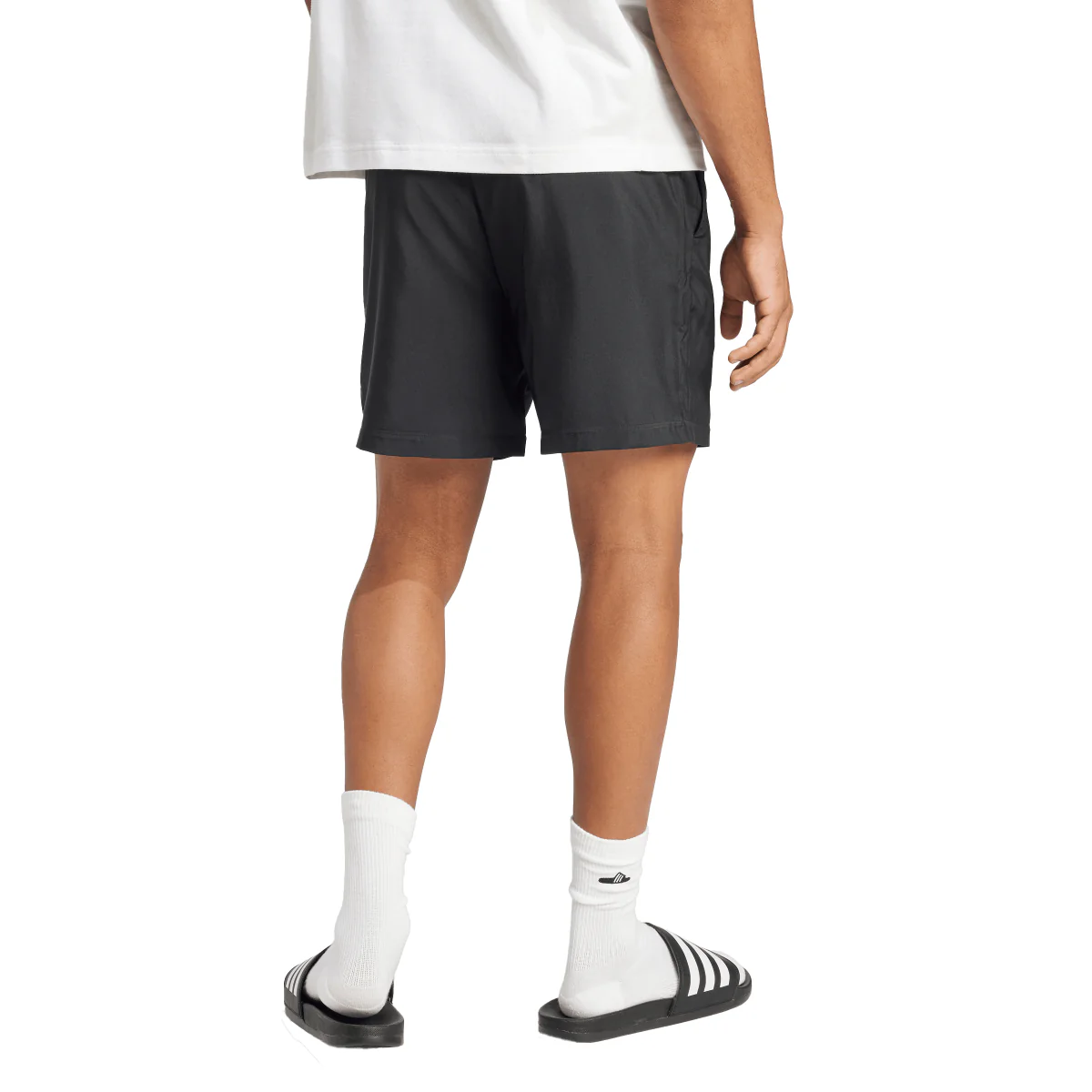 Shorts neri da Uomo sportivi con logo e vita elastica adidas - Image 2