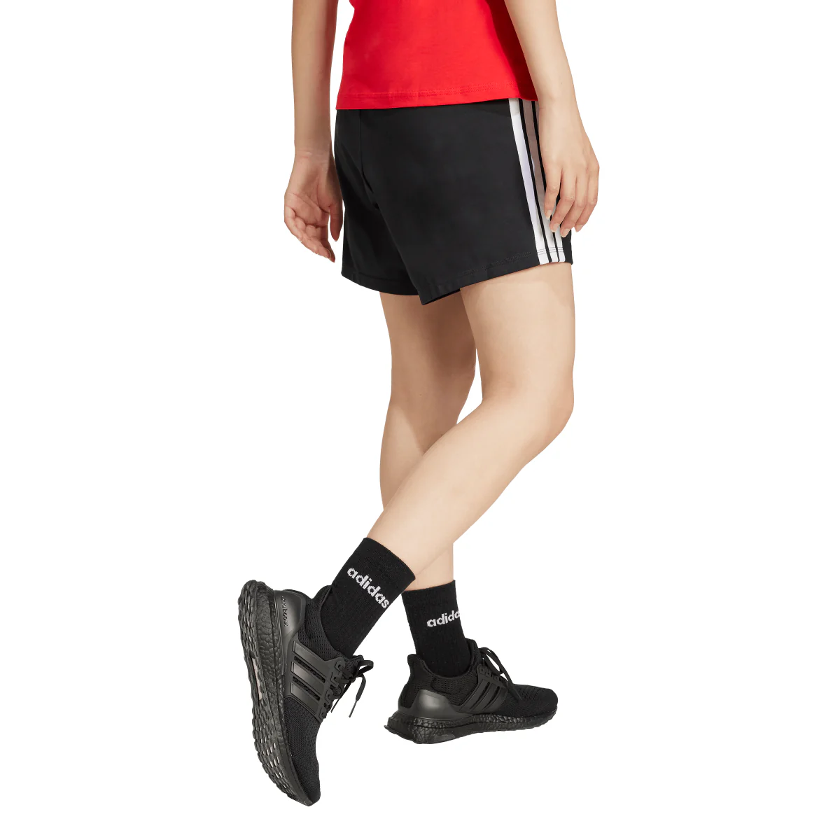 Shorts Sportivi Neri Donna con iconiche tre strisce bianche adidas - Image 3
