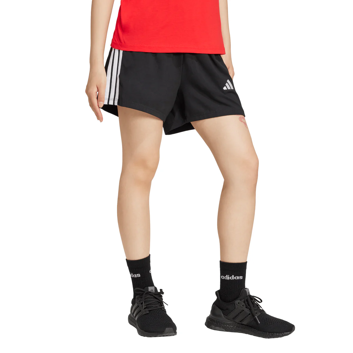Shorts Sportivi Neri Donna con iconiche tre strisce bianche adidas - Image 4