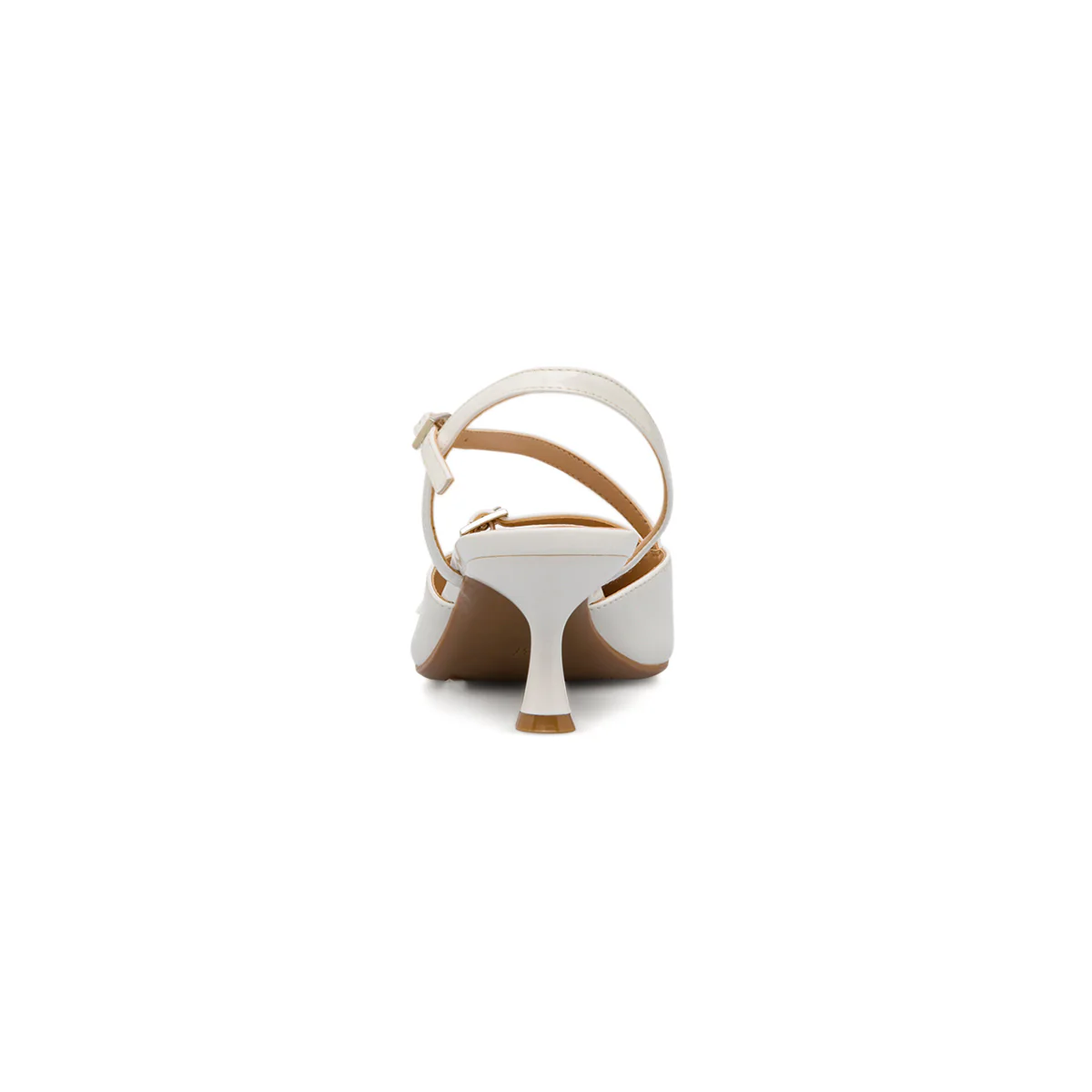Slingback bianche da Donna con fibbie e tacco a rocchetto 5,5 cm Lora Ferres - Image 8