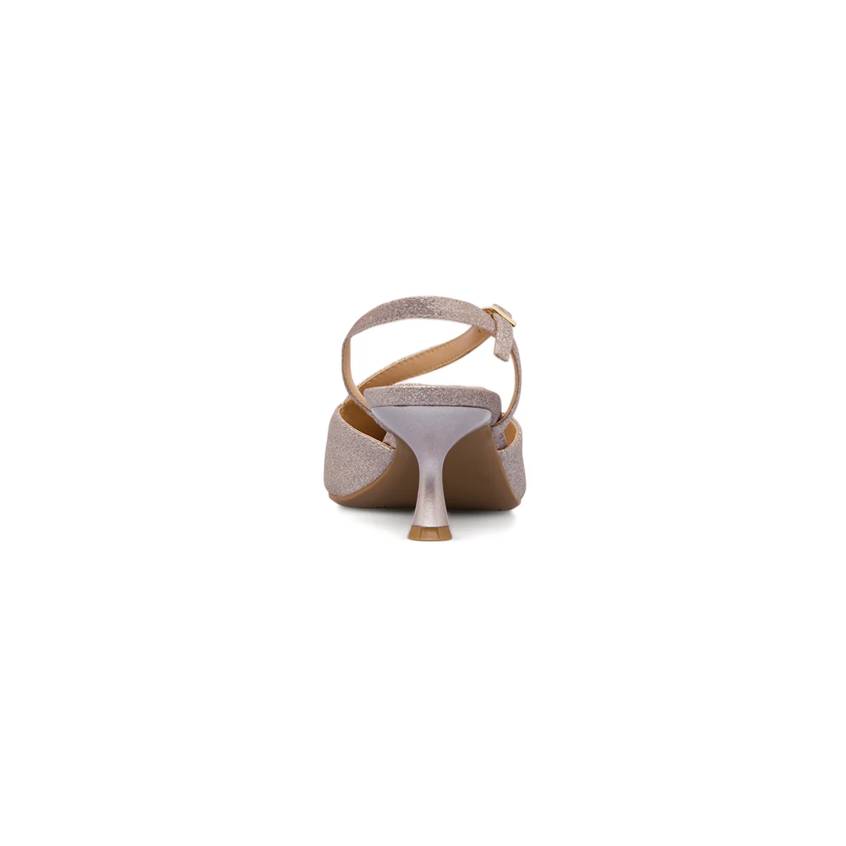 Slingback champagne glitterate da Donna con fibbie e tacco 5,5 cm Lora Ferres - Image 4