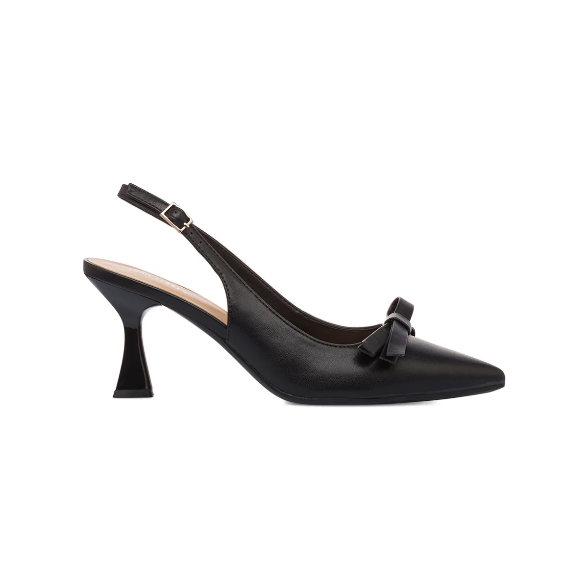 Slingback nere a punta da donna con fiocco e kitten heels 7,5 cm Lora Ferres