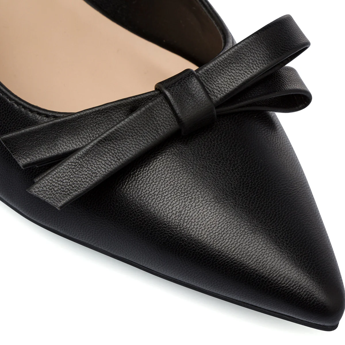 Slingback nere a punta da donna con fiocco e kitten heels 7,5 cm Lora Ferres - Image 6