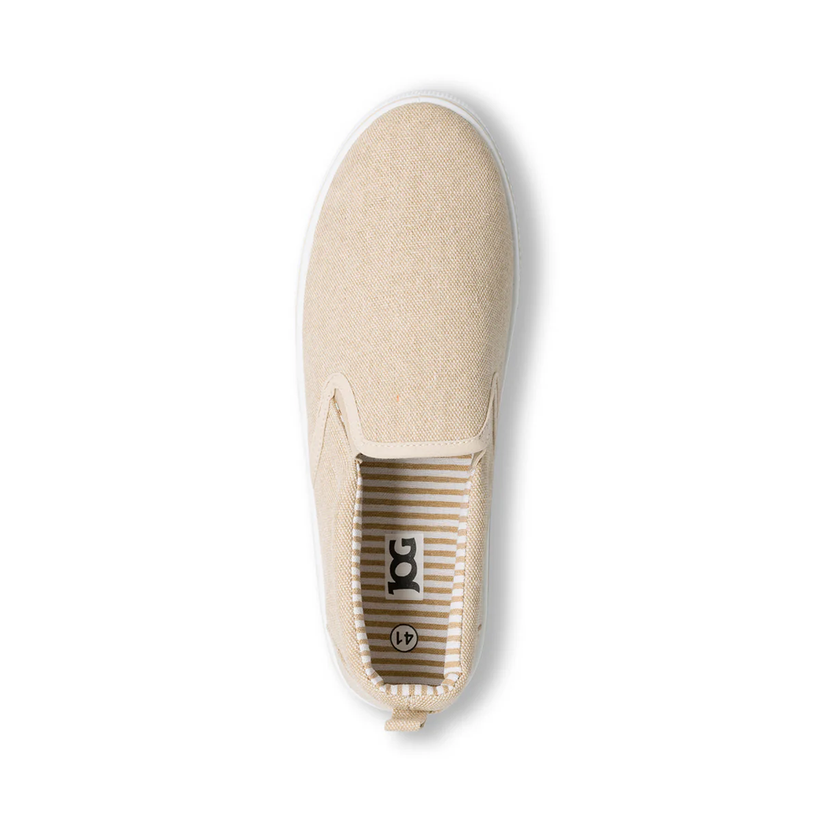 Mocassini Slip-on beige da Uomo in tessuto Jog - Image 4