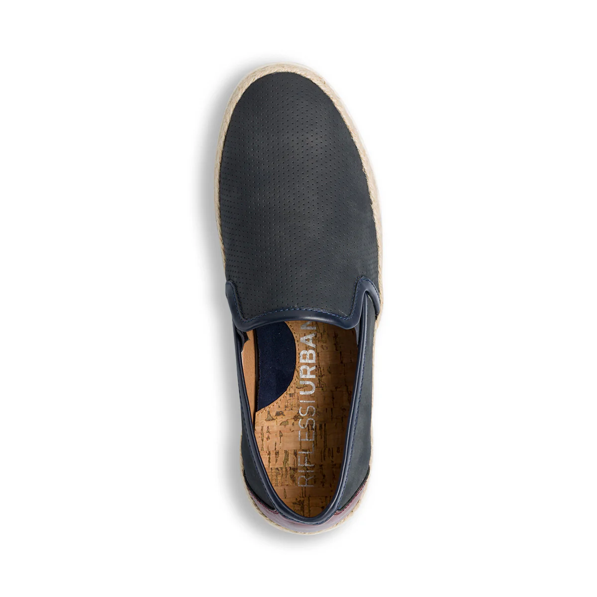Slip-on blu navy da uomo con suola in gomma e corda Riflessi Urbani - Image 4