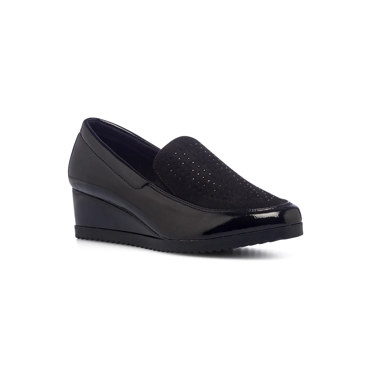 Slip-on comfort nere da donna con strass P Soft - Image 3