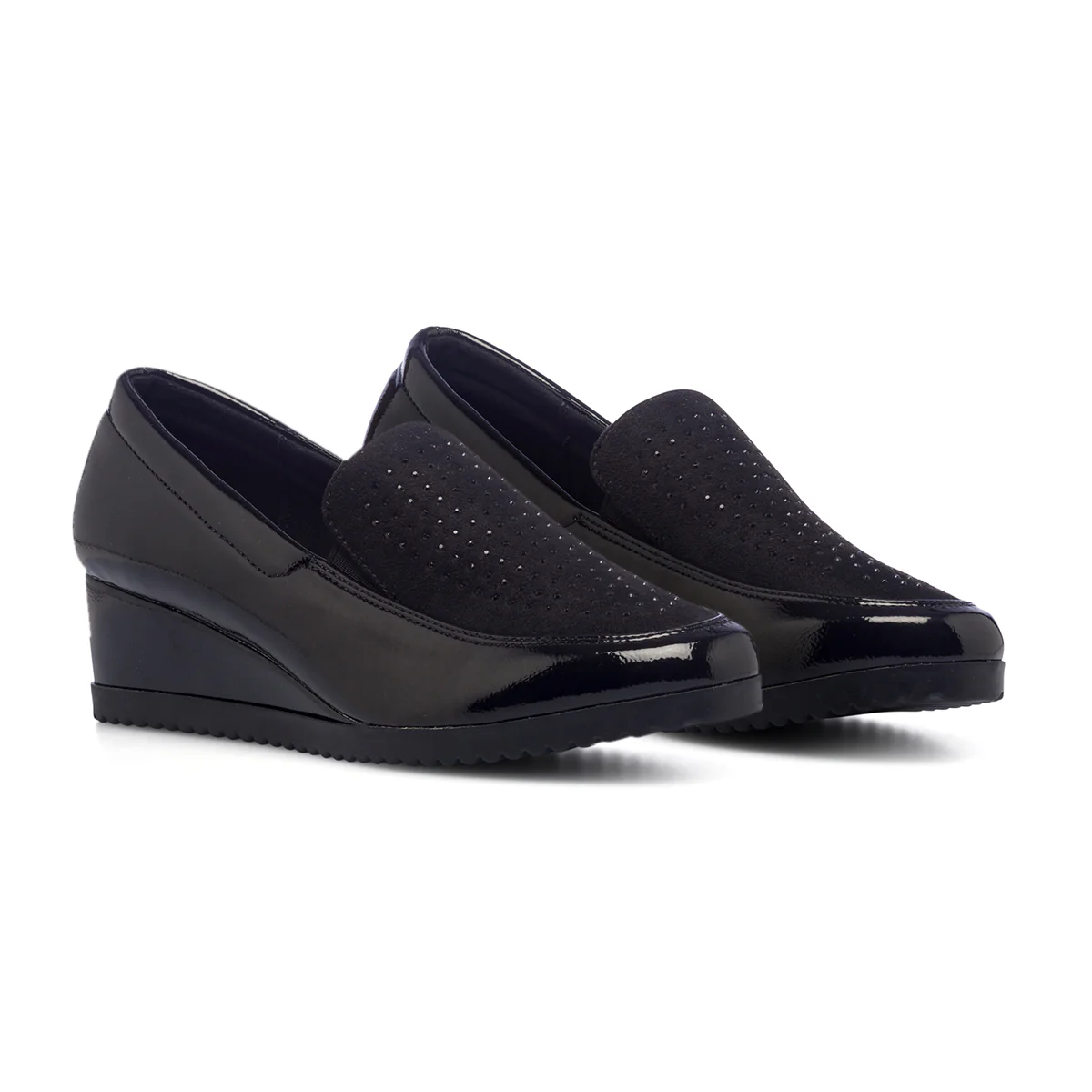 Slip-on comfort nere da donna con strass P Soft - Image 5