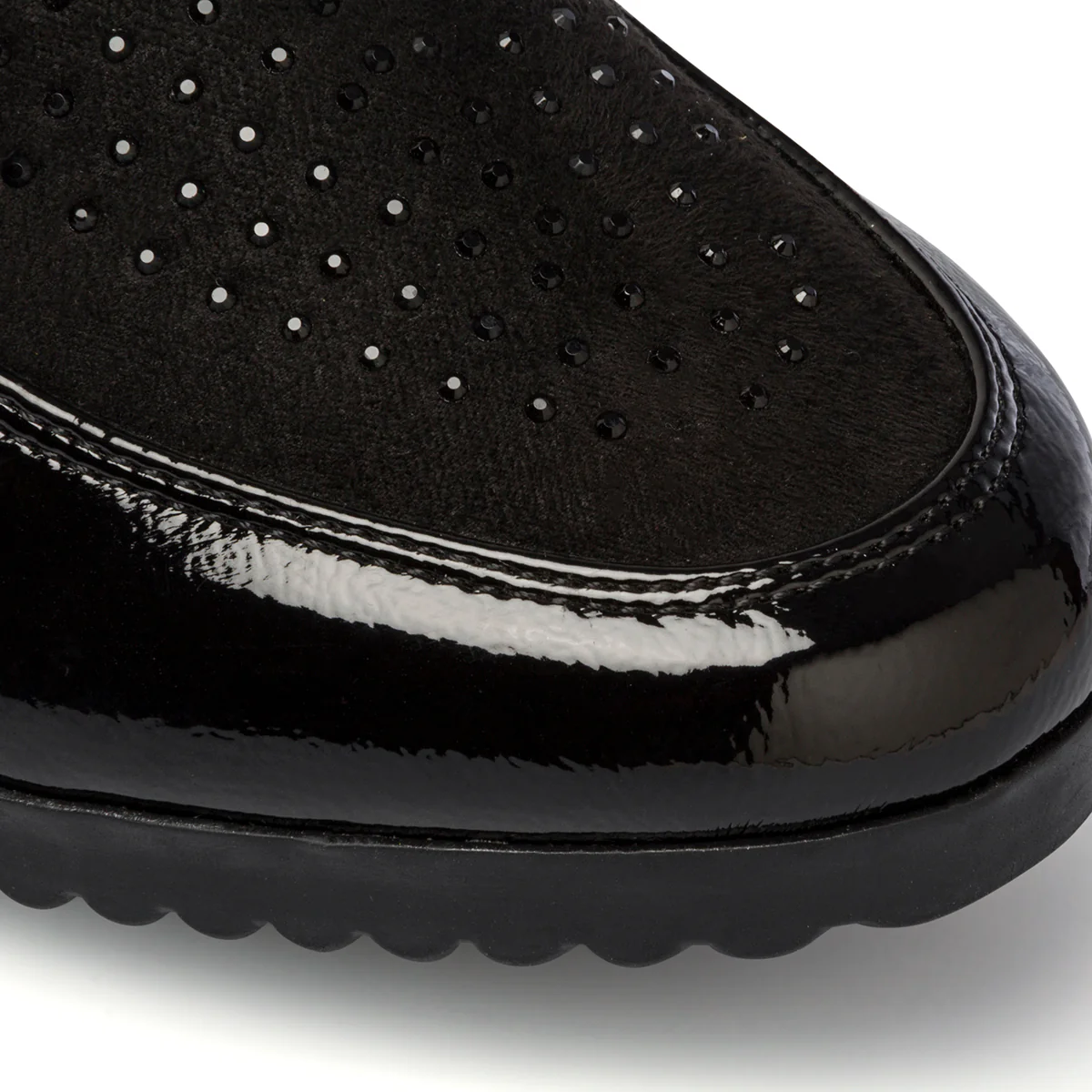 Slip-on comfort nere da donna con strass P Soft - Image 7