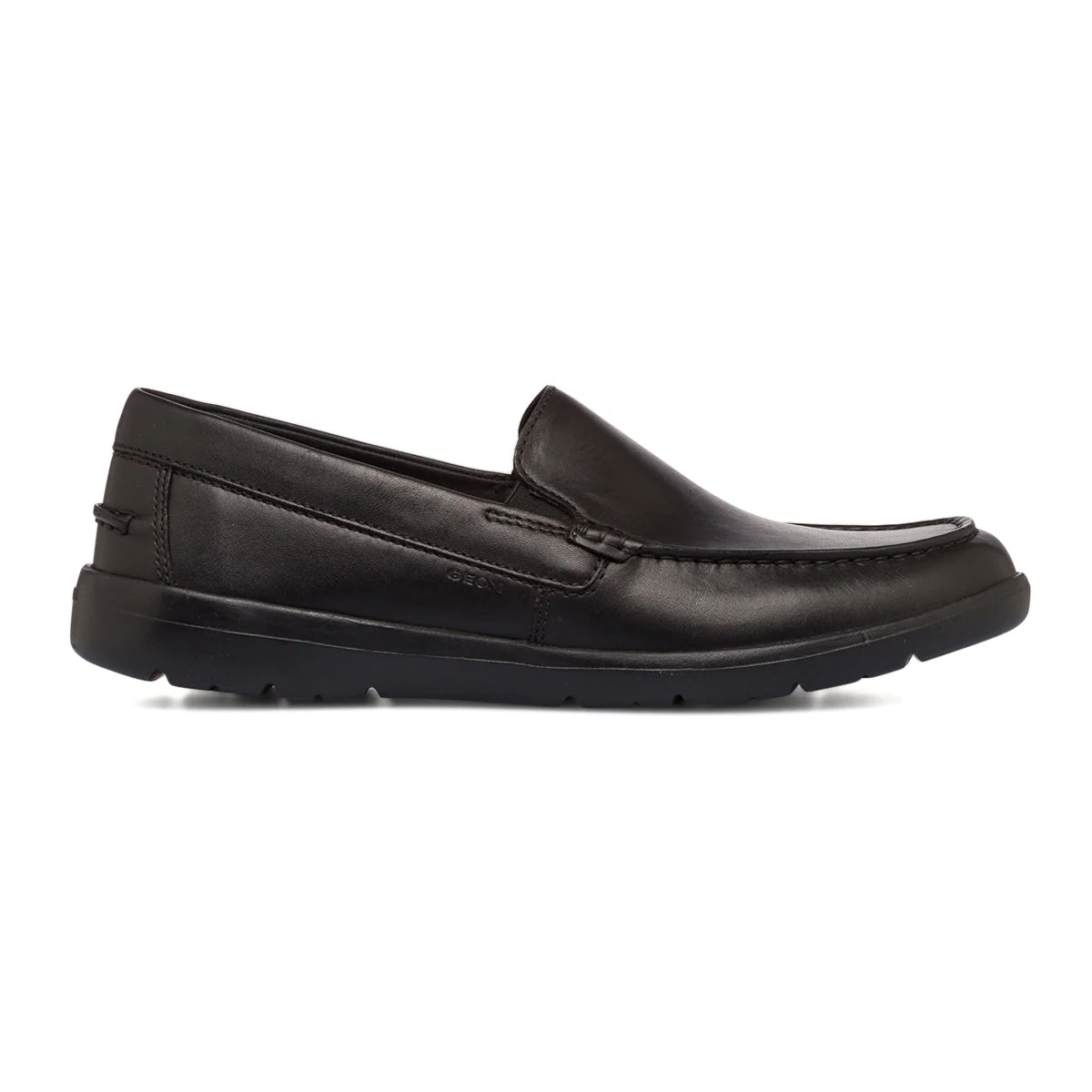 Slip-on da uomo nere in pelle Geox Leitan