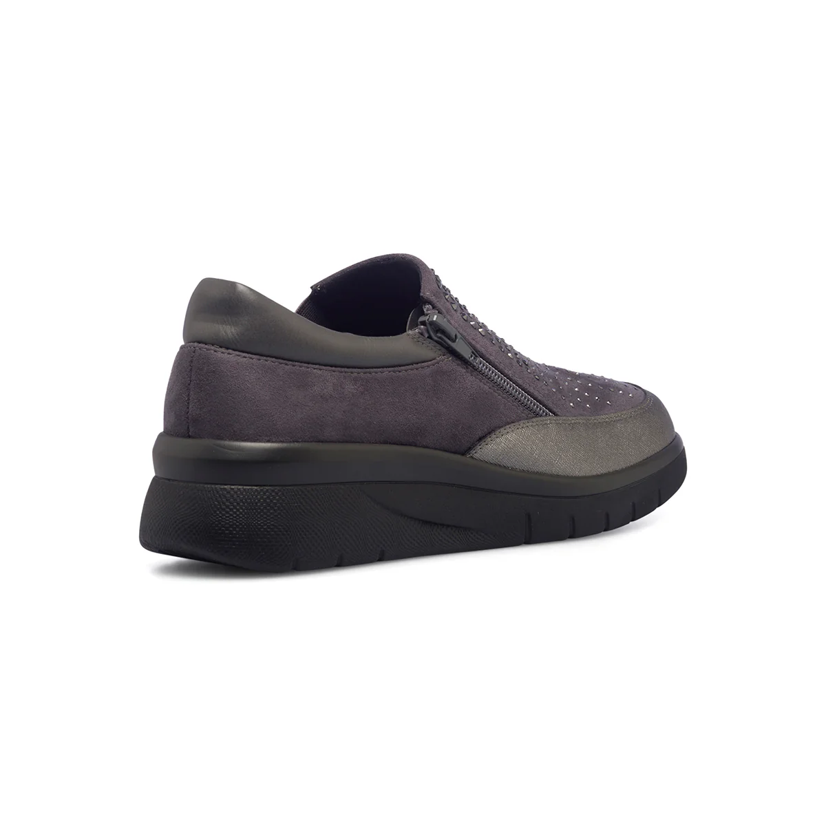 Slip-on grigie da donna con strass P Eco Friendly - Image 4