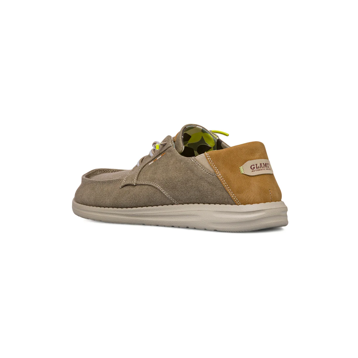Slip-on in tessuto beige con laccio elasticizzato da Uomo Glams - Image 3