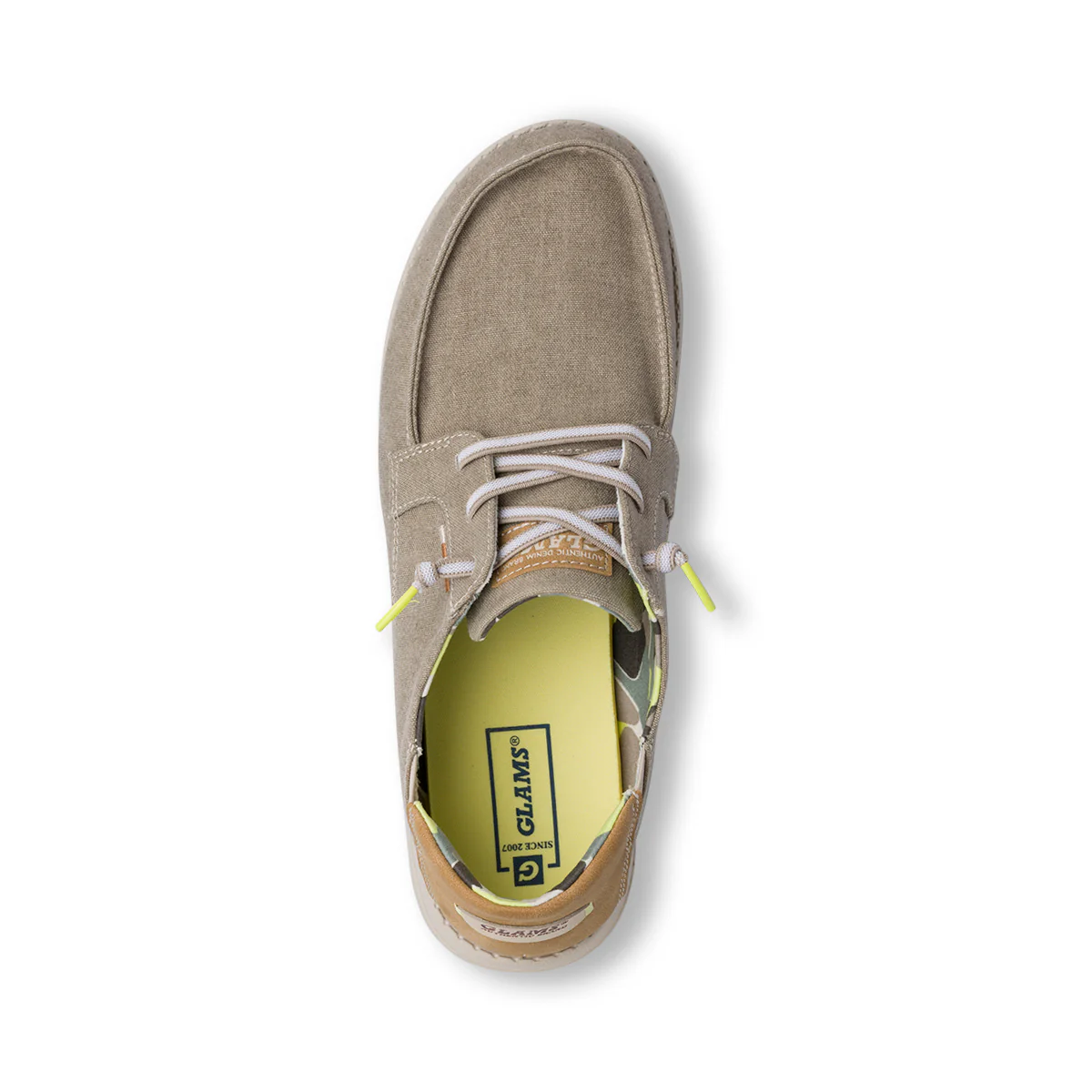 Slip-on in tessuto beige con laccio elasticizzato da Uomo Glams - Image 4