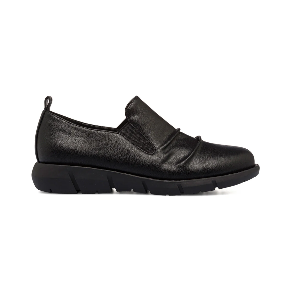 Slip-on nere da donna con arricciatura sulla tomaia P Eco Friendly