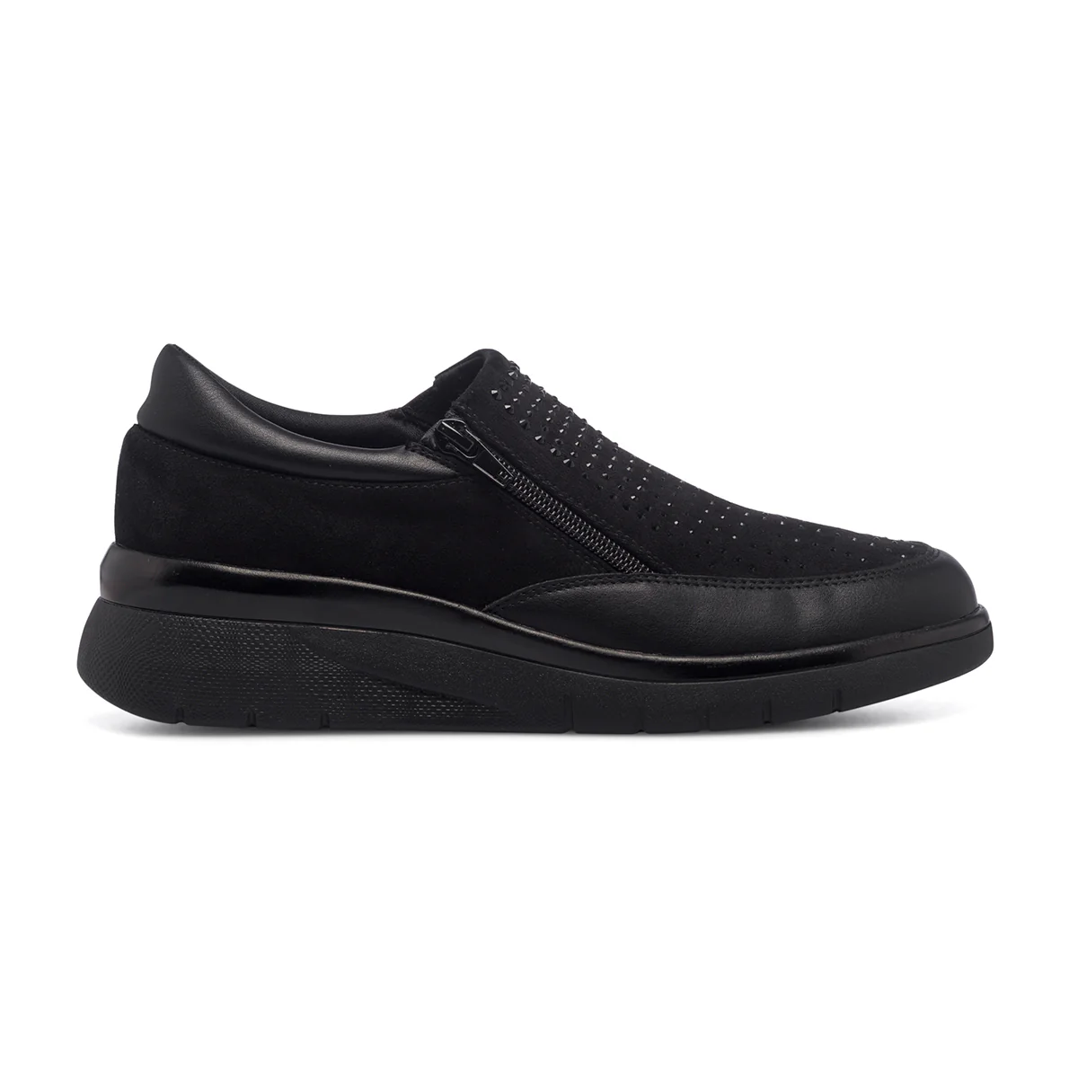 Slip-on nere da donna con strass P Eco Friendly