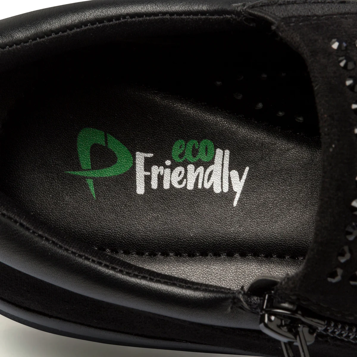 Slip-on nere da donna con strass P Eco Friendly - Image 2