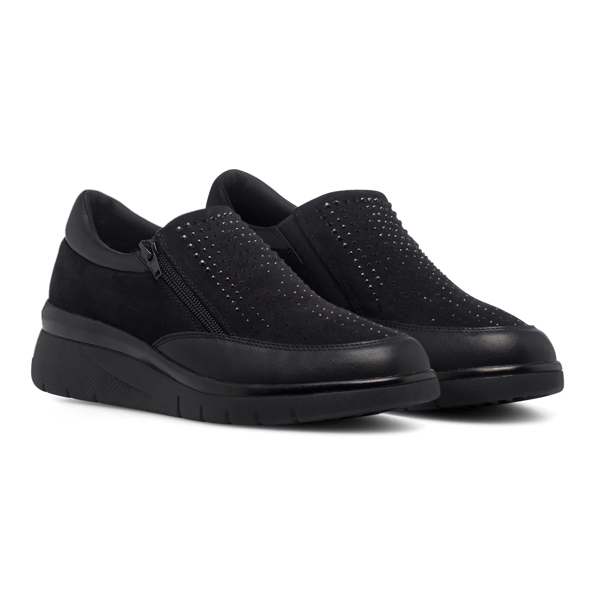 Slip-on nere da donna con strass P Eco Friendly - Image 5