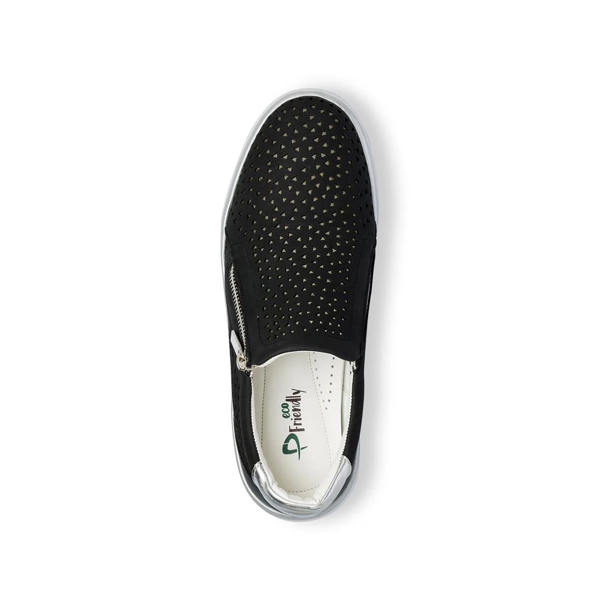 Slip-on nere da donna con zip laterale P Eco Friendly - Image 14