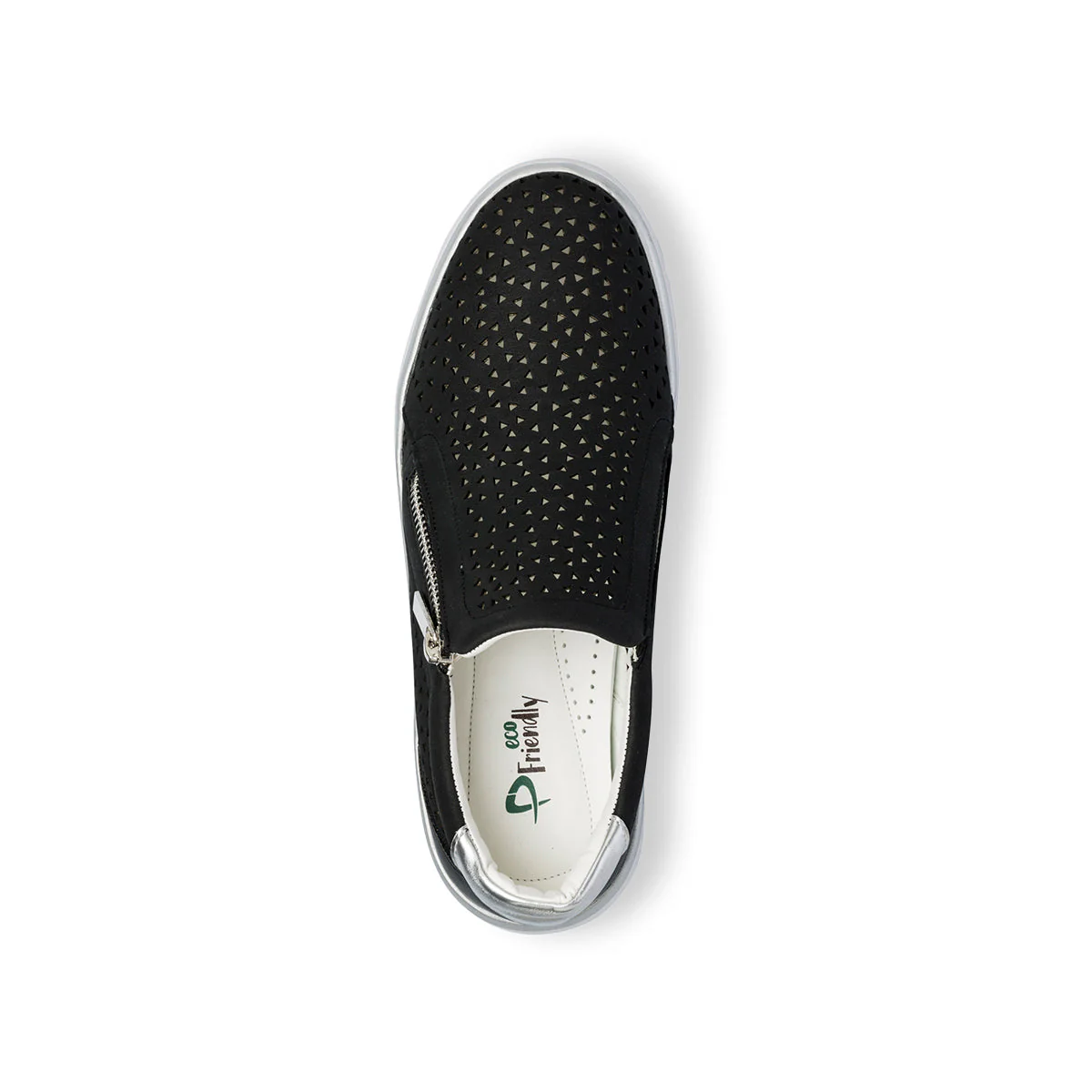 Slip-on nere da donna con zip laterale P Eco Friendly - Image 6
