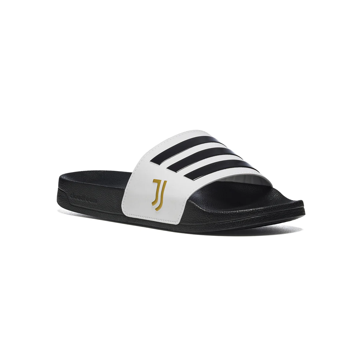 Slippers bianche e nere in gomma con logo Juventus adidas Adilette Shower - Image 2