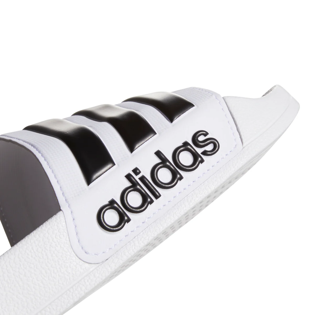 Slippers bianche in gomma con strisce a contrasto adidas Adilette Shower - Image 6