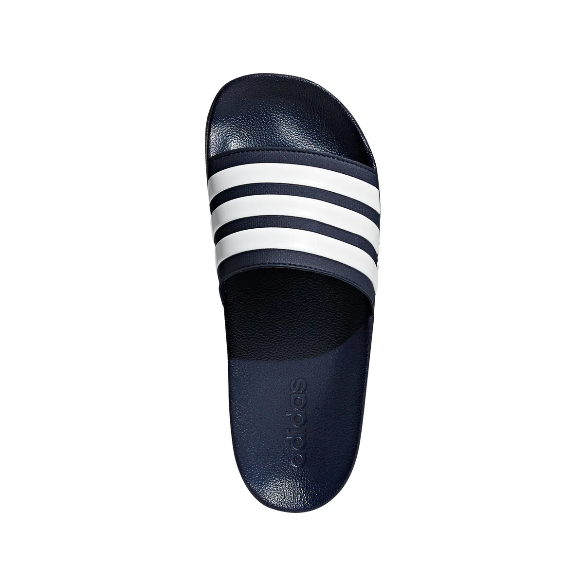 Slippers blu in gomma con strisce a contrasto adidas Adilette Shower - Image 3
