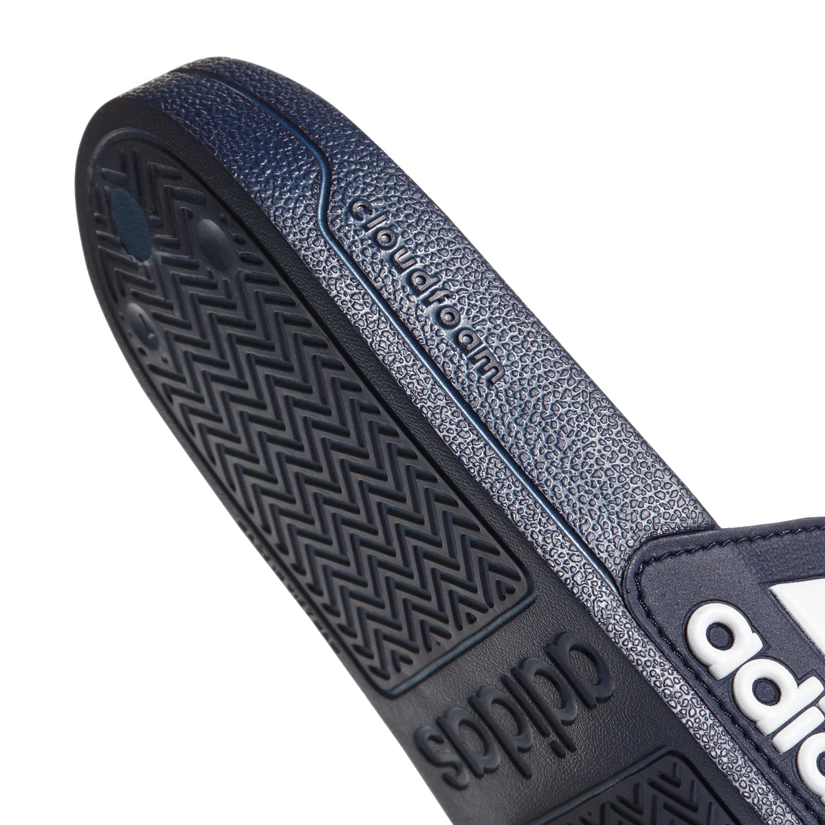 Slippers blu in gomma con strisce a contrasto adidas Adilette Shower - Image 7