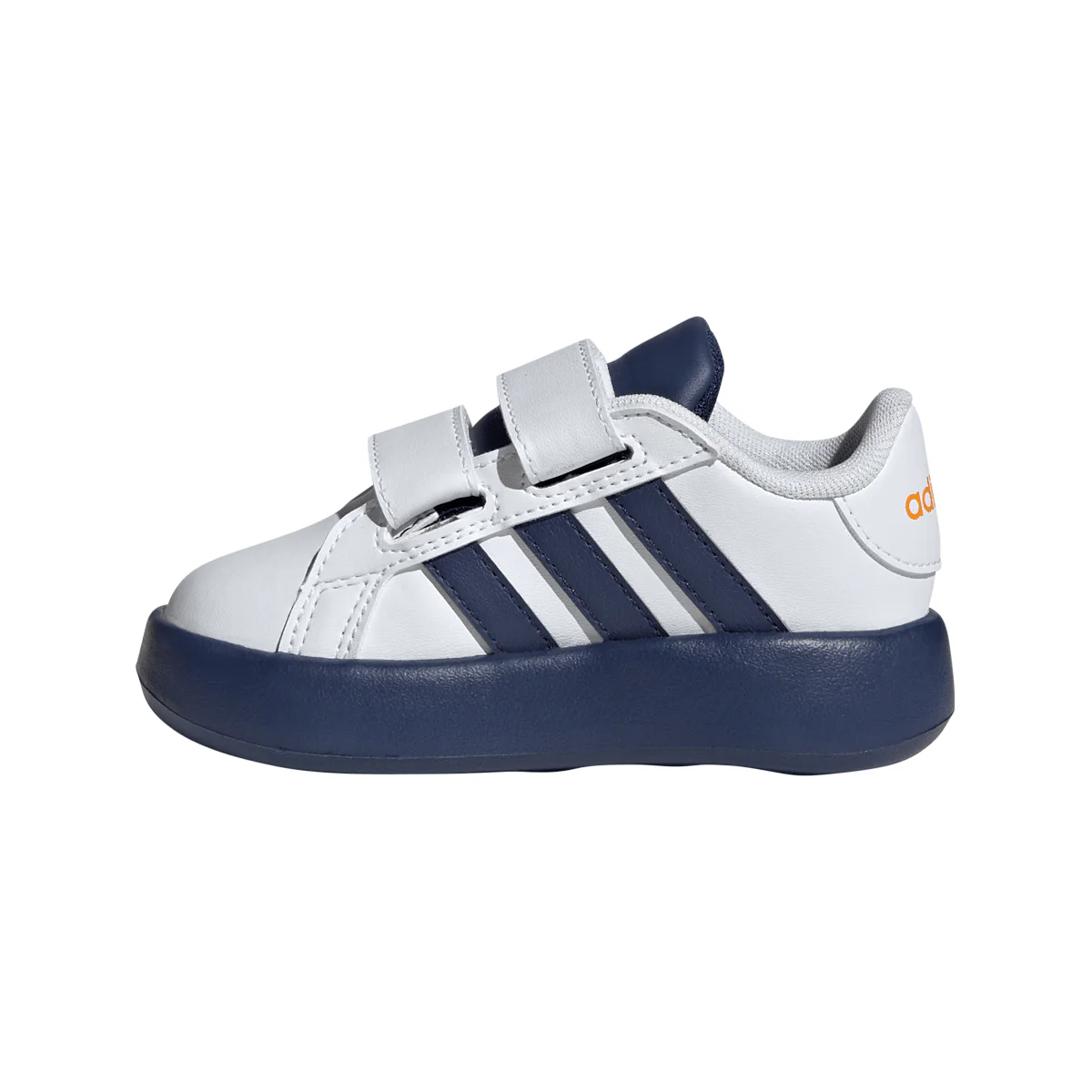 Sneakers primi passi bambino bianche e blu con doppio strappo adidas Grand Court 2.0 - Image 2