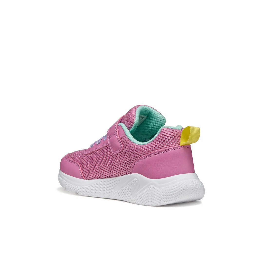 Sneaker straspiranti  rosa da Ragazza in tessuto mesh con strappo Geox - Image 3