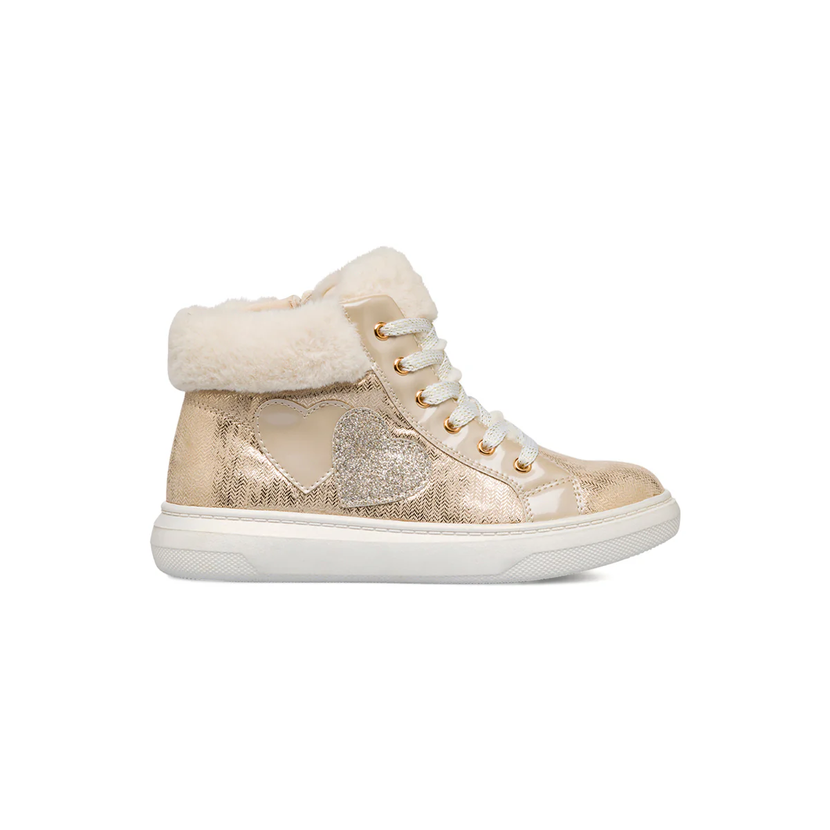 Sneakers alta oro metal da bambina Le Scarpe di Alice