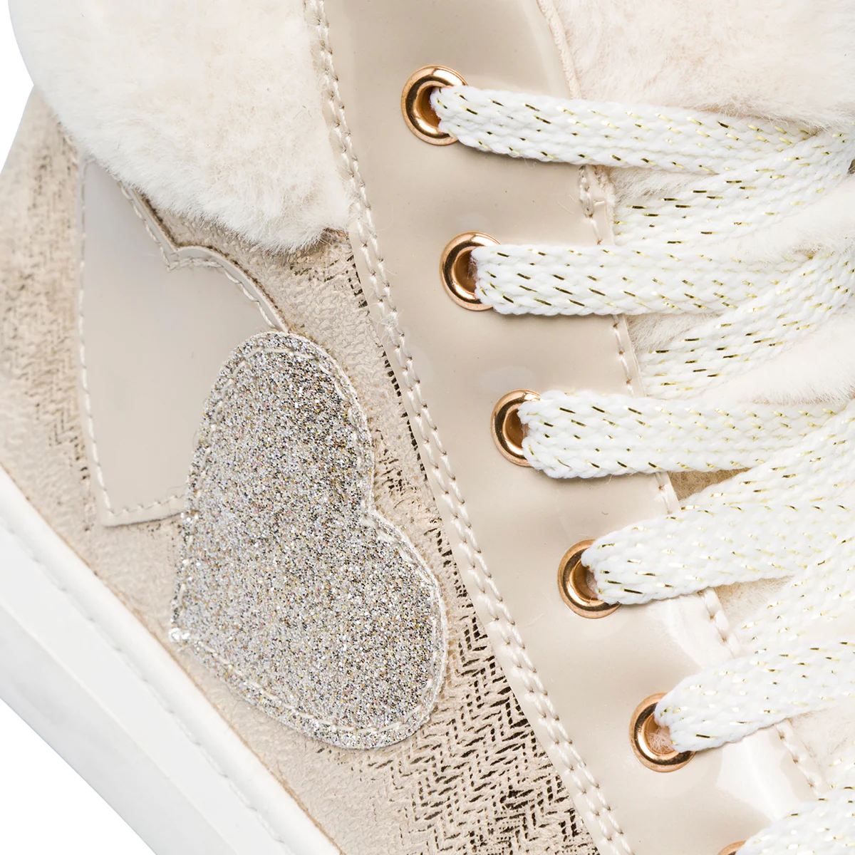 Sneakers alta oro metal da bambina Le Scarpe di Alice - Image 6