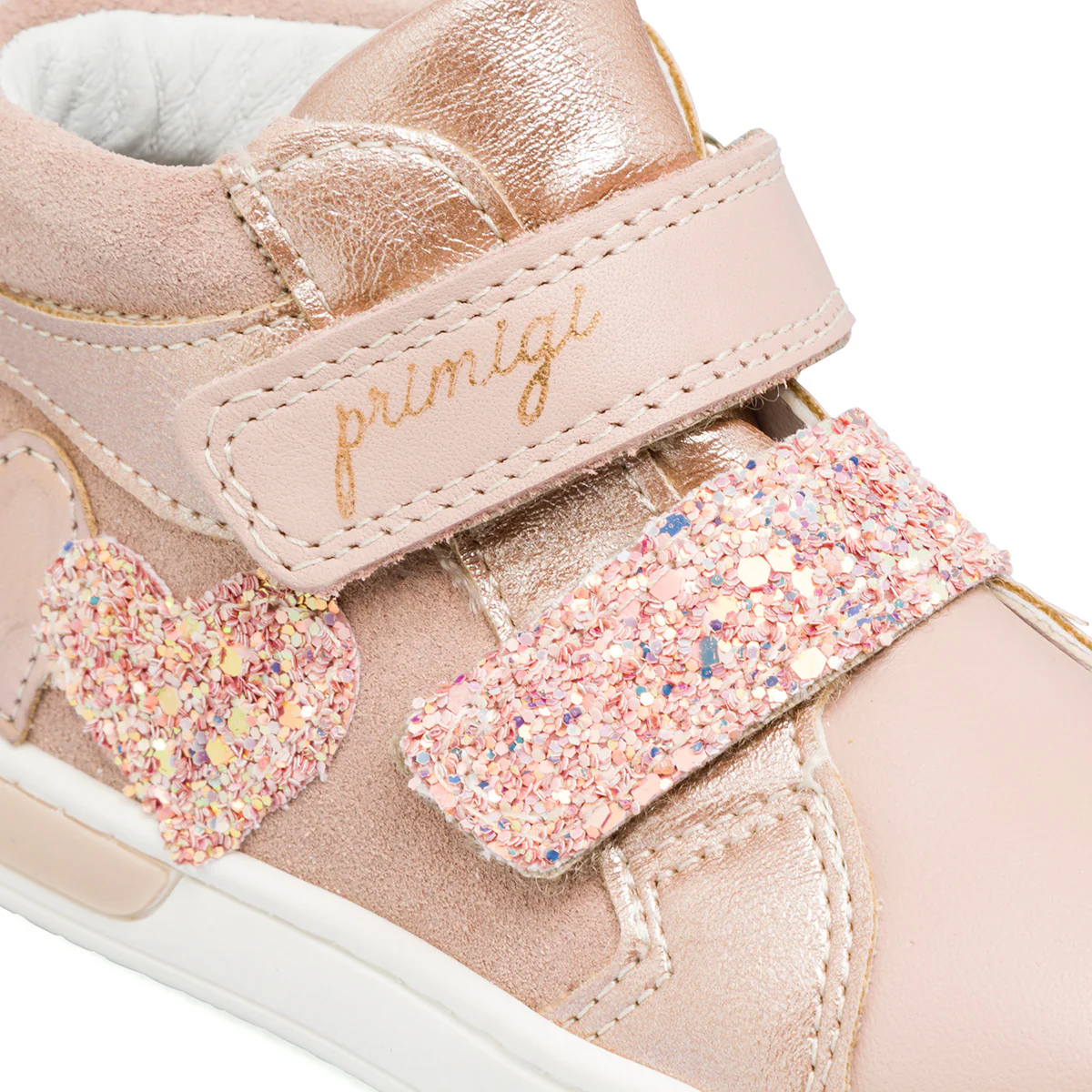 Sneakers alta rosa primi passi Primigi con dettagli glitter - Image 5