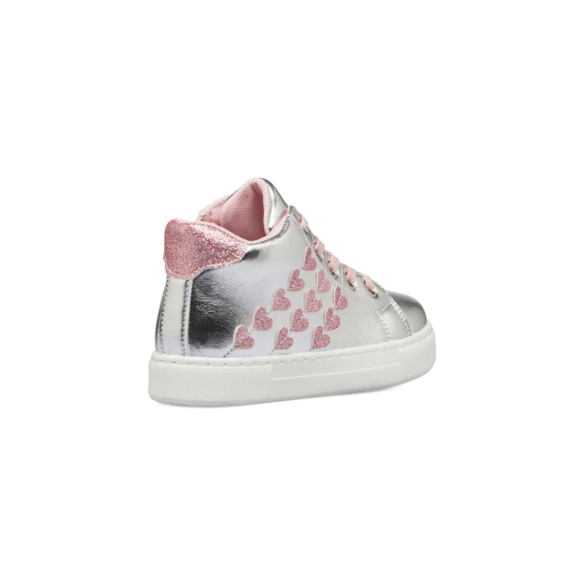 Sneakers alte argento da bambina effetto laminato 10 Baci - Image 3